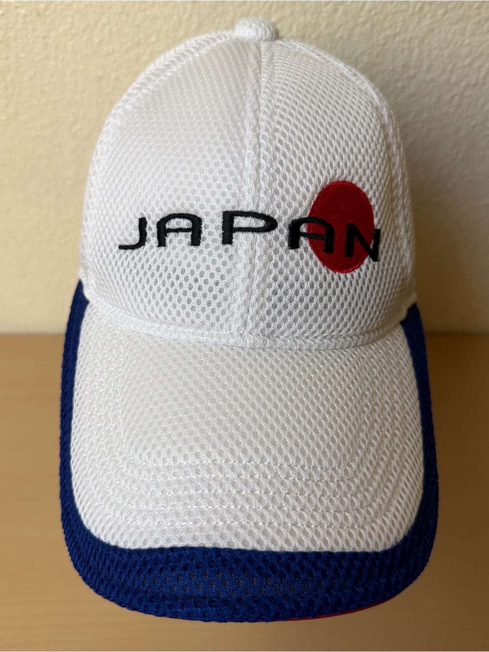Japan Mizuno Olympics Hat MEDIUM Mesh Performance Flag Strap Back Cap